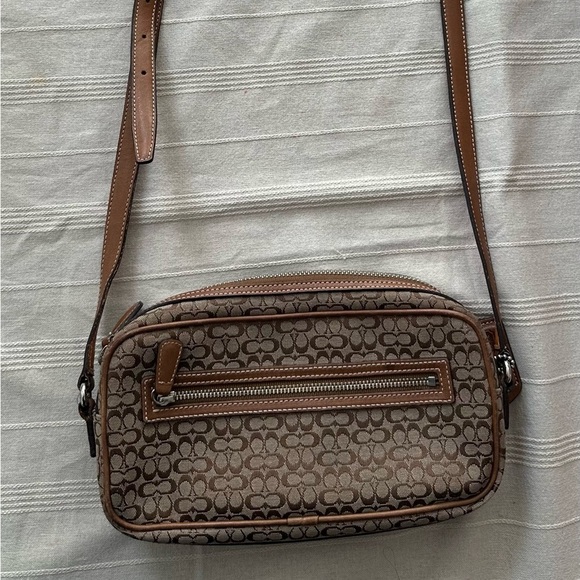 Coach Handbags - Coach Brown Monogram Crossbody Bag